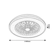 Plafoniera cu ventilator Rabalux DALFON2 metal, plastic, negru, alb, LED, 48W, 2800lm, 3000K-6500K - 71331