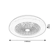 Plafoniera cu ventilator Rabalux DALFON2 metal, plastic, alb, LED, 48W, 3500lm, 3000K-6500K - 71333