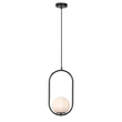 Pendul Rabalux GHITA metal, sticla, negru, alb, E27 - 72028