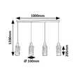 Pendul Rabalux FUMEA metal, sticla, negru, fumuriu, E27 - 72039