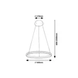 Pendul Rabalux GRETE metal, acril, negru, alb, LED, 3000K, 32W, 2150lm - 72258