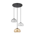 Pendul Rabalux ELOWEN metal, sticla, negru, fumuriu, alb, chihlimbar, G9 - 72276