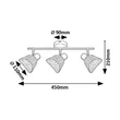 Spot Rabalux FARELIA metal, fetru, negru, gri, E14 - 73007