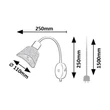 Aplica de perete Rabalux FARELIA metal, fetru, negru, gri, E14 - 73009