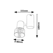 Spot Rabalux HATICE metal, sticla, negru, fumuriu, E14 - 73052