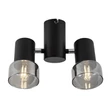 Spot Rabalux HATICE metal, sticla, negru, fumuriu, E14 - 73053