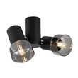 Spot Rabalux HATICE metal, sticla, negru, fumuriu, E14 - 73053