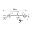 Spot Rabalux HATICE metal, sticla, negru, fumuriu, E14 - 73054