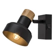 Spot Rabalux SASKIA metal, lemn, negru, maro, E14 - 73055