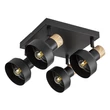 Spot Rabalux SASKIA metal, lemn, negru, maro, E14 - 73058
