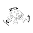 Spot Rabalux SASKIA metal, lemn, negru, maro, E14 - 73058