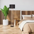 Lampadar Rabalux DOMIRO metal, textil, negru, aur, LED  30W +E27 60W, 3000K, 825Lm - 74043
