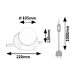 Veioza Rabalux JULES metal, sticla, negru, alb, G9 - 74222