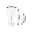 Veioza Rabalux APOLONIA ceramic, sticla, alb, transparent, E27 - 74227