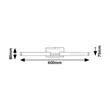 Aplica de perete pentru baie Rabalux TILORA metal, plastic, negru, alb, LED, 8W, 4000K, 790Lm, IP44 - 75045