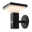 Aplica de perete solara de exterior cu senzor Rabalux GELEEN metal, plastic, negru, alb, LED, 3000K, 4W, 400lm, IP44 - 77044