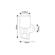 Aplica de perete exterioara Rabalux LEITHA metal, plastic, negru, alb, LED, 12W, 740lm, 3000K, IP44 - 77130