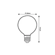Bec Rabalux BULB metal, sticla, transparent, E27, 3W, 1800K, 30Lm - 79027