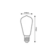 Bec Rabalux BULB metal, sticla, transparent, E27, 4W, 4000K, 640Lm - 79028