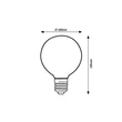 Bec Rabalux BULB metal, aur, chihlimbar, E27, 3W, 1800K, 170Lm - 79077