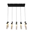 Pendul Searchlight MOONBEAM metal, marmura, negru, alb, LED, 46W, 3000K, 5345 Lm - 10879-10BK