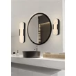 Aplica de perete Searchlight Opaline metal, plastic, negru, alb, LED, 17W, 1390lm, 3000K, IP44 - 11139BK
