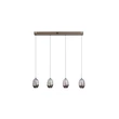 Pendul Searchlight Seeds metal, sticla, maro, sampanie, LED, 42W, 4217lm, 3000K - 11140-4LT