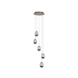 Pendul Searchlight Seeds metal, sticla, maro, sampanie, LED, 49W, 4698lm, 3000K - 11141-5LT