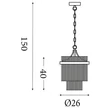 Pendul Searchlight Lara metal, sticla, auriu, transparent, E27, 60W - 11200-1GO