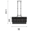 Pendul Searchlight Lara metal, sticla, auriu, transparent, E14, 60W - 11400-8GO