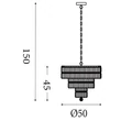 Pendul Searchlight Empire metal, cristal, alama, transparent, E14, 60W - 1375-5AB