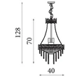 Pendul Searchlight Louis Phillipe metal, cristal, alama, transparent, E14, 60W - 1611-6SB
