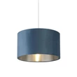 Abajur Searchlight DRUM metal, catifea, albastru verzui, E14, E27 - 21027TE
