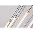 Pendul Searchlight Flare metal, sticla, alama, opal, LED, 61W, 5098lm, 2700K-6500K - 22712SB