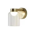 Aplica de perete pentru baie Searchlight HIGHBALL metal, sticla, alama, transparent, LED, 6W, 3000K, 546 Lm, IP44 - 23083-1SB