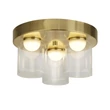 Plafoniera pentru baie Searchlight HIGHBALL metal, sticla, alama, transparent, LED, 16W, 3000K, 1715 Lm, IP44 - 23083-3SB