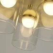 Plafoniera pentru baie Searchlight HIGHBALL metal, sticla, alama, transparent, LED, 16W, 3000K, 1715 Lm, IP44 - 23083-3SB
