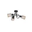 Plafoniera Searchlight Knot metal, sticla, negru, chihlimbar, E14, 40W - 23603-3BK