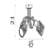 Plafoniera Searchlight Knot metal, sticla, negru, chihlimbar, E14, 40W - 23603-3BK