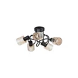 Plafoniera Searchlight Knot metal, sticla, negru, chihlimbar, E14, 40W - 23605-5BK