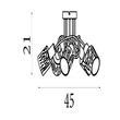 Plafoniera Searchlight Knot metal, sticla, negru, chihlimbar, E14, 40W - 23605-5BK