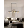 Pendul Searchlight Sunbeam metal, sticla, negru, transparent, G9, 7W - 24123-7BK