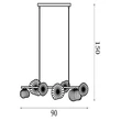 Pendul Searchlight Sunbeam metal, sticla, negru, transparent, G9, 7W - 24123-7BK