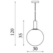 Pendul Searchlight Ombre metal, sticla, rosu, fumuriu, GU10, 50W - 24183-1RE