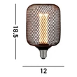 Bec Searchlight WIRE metal, negru, E27, 4.5W, 2700K, 320 Lm - 26002BK