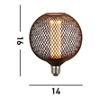 Bec Searchlight WIRE metal, negru, E27, 4.5W, 2700K, 320 Lm - 26003BK