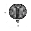 Bec cu LED Searchlight Lamps  metal, auriu, E27, 4.5W, 320lm, 2700K - 26003GO