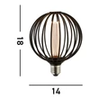 Bec Searchlight GLOBE metal, negru, E27, 4.5W, 2700K, 320 Lm - 26004BK