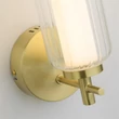 Aplica de perete Searchlight MOD metal, sticla, acril, alama, transparent,  LED, 8W, 3000K, 710 Lm - 26253SB