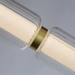 Pendul Searchlight MOD metal, sticla, acril, alama, transparent,  dim LED, 26W, 3000K, 2402 Lm - 26254SB